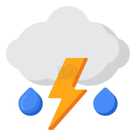 Téléchargez les illustrations : Icône Storm Cloud illustration simple - en licence libre de droit