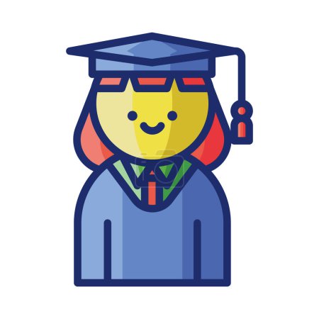 Illustration for Graduate student color vector doodle icon - Royalty Free Image