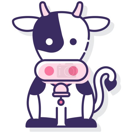 Téléchargez les illustrations : Icône de vache animale remplie - style contour - en licence libre de droit