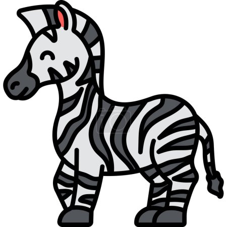 Illustration for Zebra vector icon. cartoon vector logo isolated on white background - Royalty Free Image