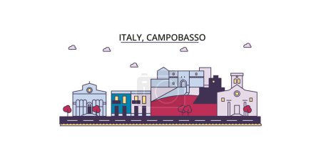 Illustration for Italy, Campobasso travel landmarks, vector city tourism illustration - Royalty Free Image
