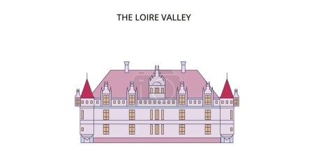 Illustration for France, The Loire Valley Landmark travel landmarks, vector city tourism illustration - Royalty Free Image