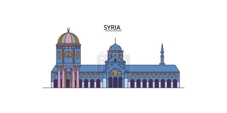 Illustration for Syria travel landmarks, vector city tourism illustration - Royalty Free Image