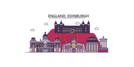 Téléchargez les illustrations : Royaume-Uni, Édimbourg, tourisme urbain vectoriel illustration - en licence libre de droit