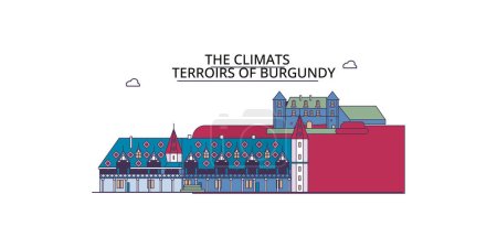 Illustration for France, The Climats travel landmarks, vector city tourism illustration - Royalty Free Image