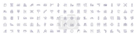 Illustration for Autonomous systems line icons signs set. Design collection of Autonomous, Systems, Robots, Artificial, Intelligence, Machine, Learning, Control outline vector concept illustrations - Royalty Free Image