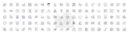 Illustration for Big data line icons signs set. Design collection of Analytics, Storage, Predictive, Mining, Hadoop, Cloud, AI, Processing outline vector concept illustrations - Royalty Free Image