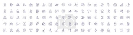 Illustration for Career people line icons signs set. Design collection of Professional, Executives, Personnel, Managers, Employees, Consultants, Candidates, Recruiters outline vector concept illustrations - Royalty Free Image
