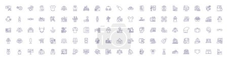 Illustration for Marketplace line icons signs set. Design collection of Market, Place, Exchange, Mall, Trading, Buy, Sell, Shop outline vector concept illustrations - Royalty Free Image