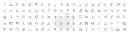 Illustration for Mentorship line icons signs set. Design collection of Mentor, Mentorship, Guidance, Tutelage, Coaching, Supervision, Advisement, Support outline vector concept illustrations - Royalty Free Image