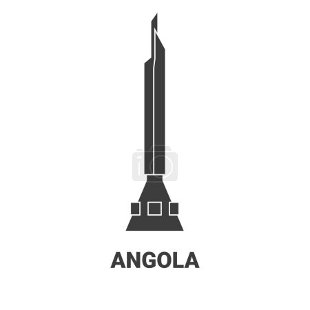 Téléchargez les illustrations : Illustration vectorielle de ligne de voyage Angola - en licence libre de droit