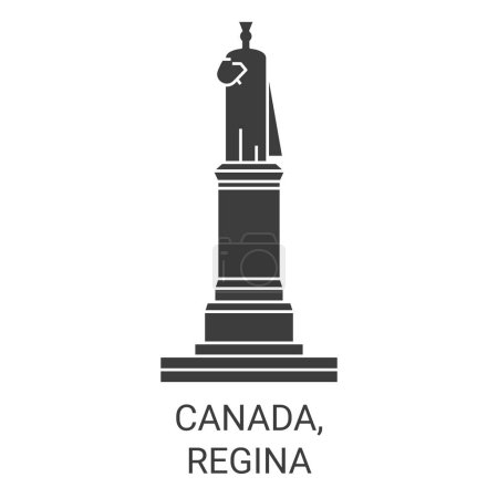 Illustration for Canada, Regina travel landmark line vector illustration - Royalty Free Image