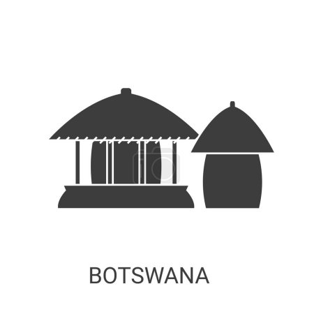 Téléchargez les illustrations : Illustration vectorielle de ligne de repère de voyage du Botswana - en licence libre de droit