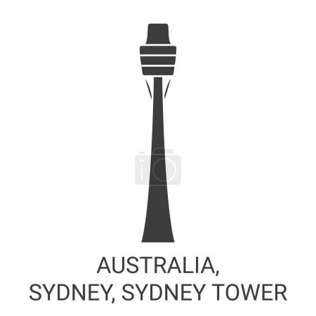 Ilustración de Australia, Sydney, Sydney Torre de viaje hito línea vector ilustración - Imagen libre de derechos
