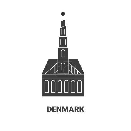 Ilustración de Dinamarca viaje hito línea vector ilustración - Imagen libre de derechos