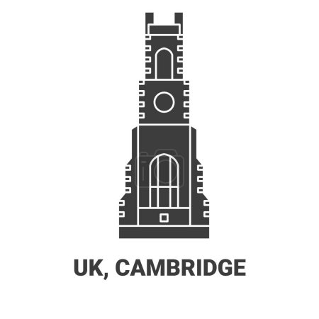Illustration for England, Cambridge, travel landmark line vector illustration - Royalty Free Image