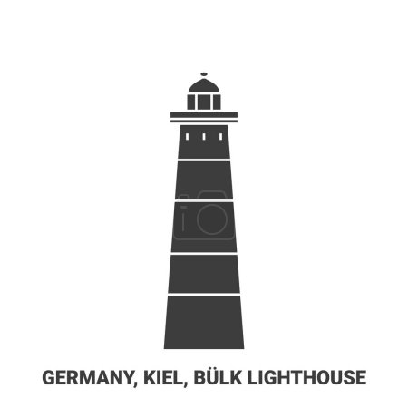 Ilustración de Alemania, Kiel, Faro a granel viaje hito línea vector ilustración - Imagen libre de derechos