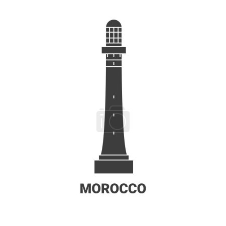 Ilustración de Marruecos viaje hito línea vector ilustración - Imagen libre de derechos