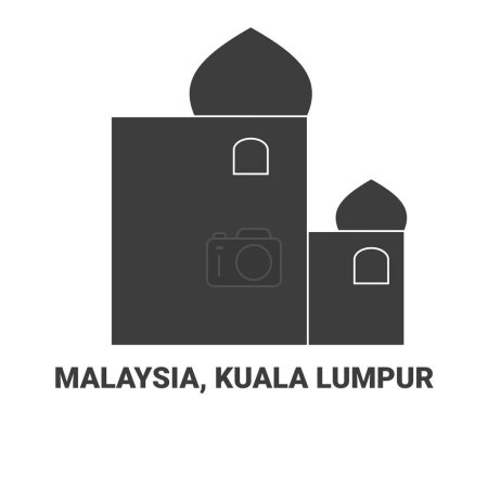 Ilustración de Malasia, Kuala Lumpur, ilustración del vector de línea de referencia de viaje - Imagen libre de derechos