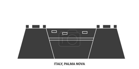Illustration for Italy, Palma Nova, Travels Landsmark travel landmark line vector illustration - Royalty Free Image