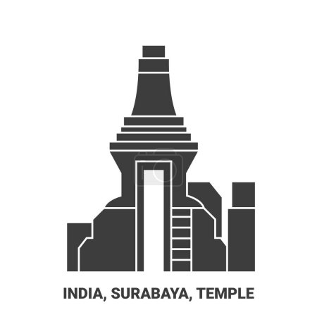 Illustration for India, Surabaya, Travels Landsmark travel landmark line vector illustration - Royalty Free Image