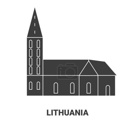 Ilustración de Lituania viaje hito línea vector ilustración - Imagen libre de derechos