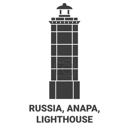 Illustration for Russia, Anapa, Lighthouse travel landmark line vector illustration - Royalty Free Image