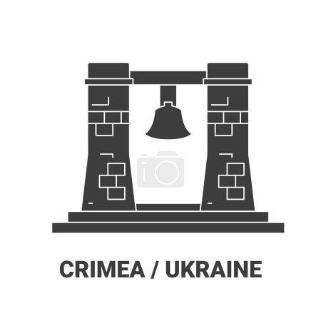 Illustration for Russia, Crimea, Ukraine travel landmark line vector illustration - Royalty Free Image