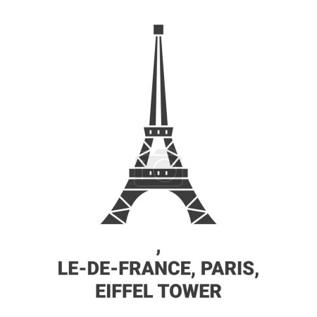 Téléchargez les illustrations : France, Paris, Tour Eiffel voyages illustration vectorielle de ligne historique - en licence libre de droit