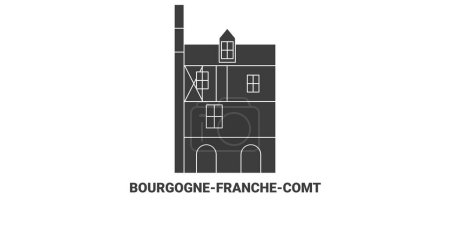 Téléchargez les illustrations : France, Bourgognefranchecomt, Dijon illustration vectorielle de ligne de voyage - en licence libre de droit
