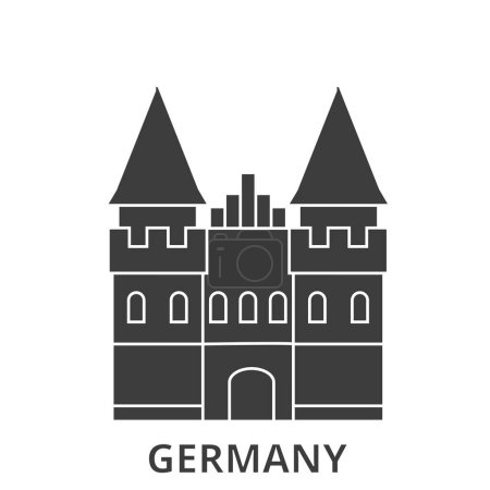 Illustration for Germany, Castle travel landmark line vector illustration - Royalty Free Image