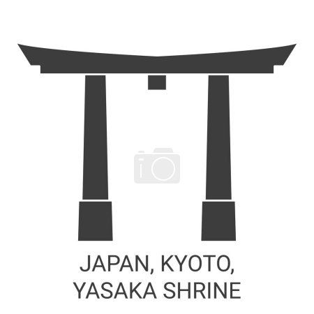 Illustration for Japan, Kyoto, Yasaka Shrine travel landmark line vector illustration - Royalty Free Image