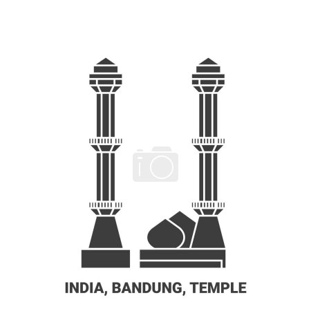 Illustration for India, Bandung, Travels Landsmark travel landmark line vector illustration - Royalty Free Image