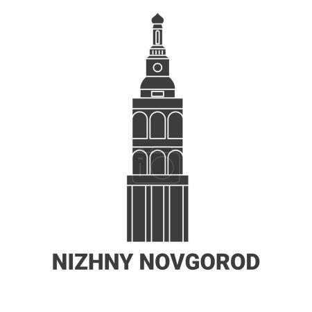 Illustration for Russia, Nizhny Novgorod travel landmark line vector illustration - Royalty Free Image