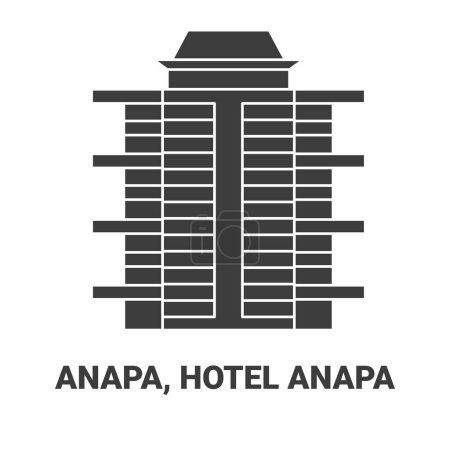 Illustration for Russia, Anapa, Hotel Anapa travel landmark line vector illustration - Royalty Free Image