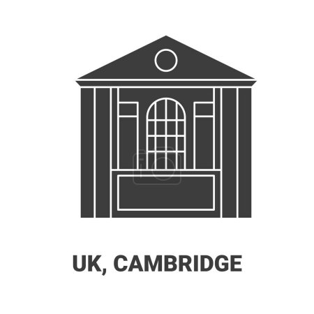Illustration for England, Cambridge travel landmark line vector illustration - Royalty Free Image