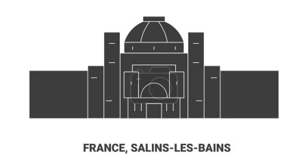 Illustration for France, Strasbourg, Grande , Le travel landmark line vector illustration - Royalty Free Image