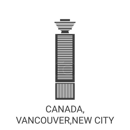 Ilustración de Canadá, Vancouver, Nueva Ciudad de viaje hito línea vector ilustración - Imagen libre de derechos