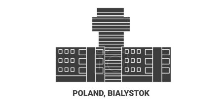 Ilustración de Polonia, Bialystok, ilustración de vector de línea hito de viaje - Imagen libre de derechos