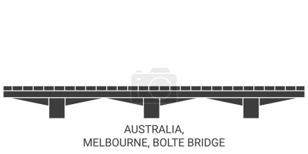 Ilustración de Australia, Melbourne, Bolte Bridge recorrido hito línea vector ilustración - Imagen libre de derechos