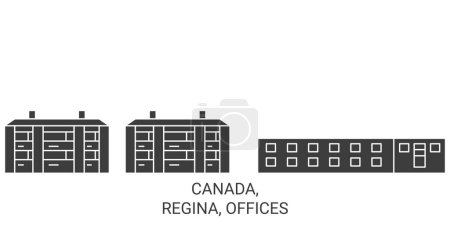 Ilustración de Canadá, Regina, Oficinas de viaje hito línea vector ilustración - Imagen libre de derechos