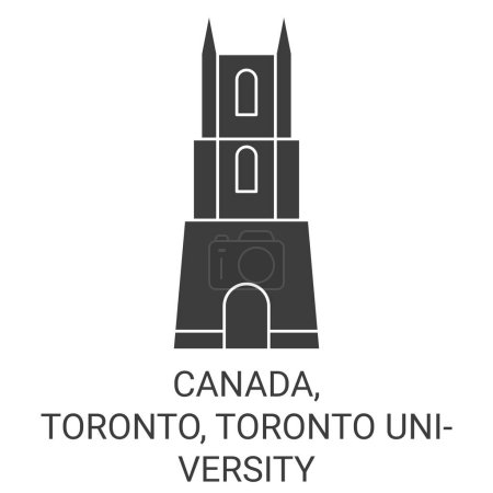 Illustration for Canada, Toronto, Toronto University travel landmark line vector illustration - Royalty Free Image
