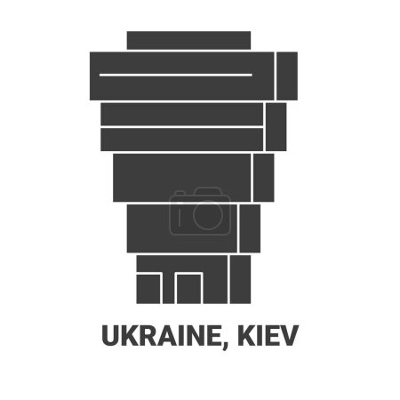 Illustration for Ukraine, Kiev travel landmark line vector illustration - Royalty Free Image
