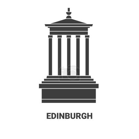 Illustration for Uk, Edinburgh travel landmark line vector illustration - Royalty Free Image
