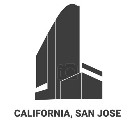 Illustration for United States, California, San Jose travel landmark line vector illustration - Royalty Free Image