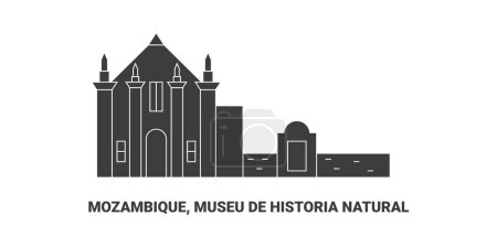 Ilustración de Mozambique, Museu De Historia Natural, ilustración de vector de línea de referencia de viaje - Imagen libre de derechos