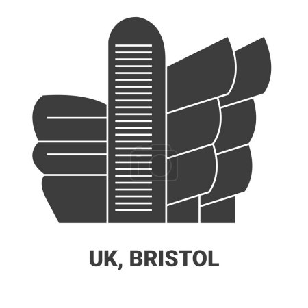 Illustration for England, Bristol travel landmark line vector illustration - Royalty Free Image