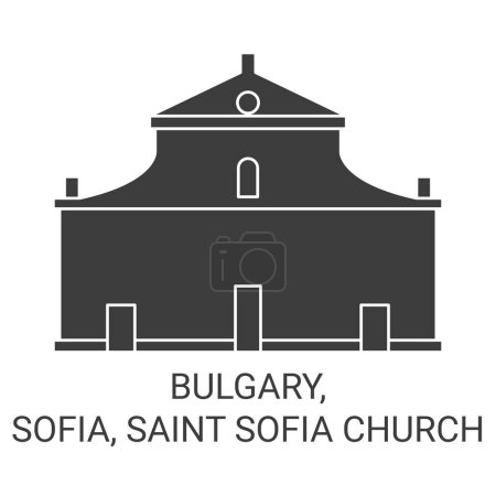 Illustration for Bulgary, Sofia, Saint Sofia Church travel landmark line vector illustration - Royalty Free Image
