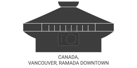 Ilustración de Canadá, Vancouver, Ramada Centro de viaje hito línea vector ilustración - Imagen libre de derechos