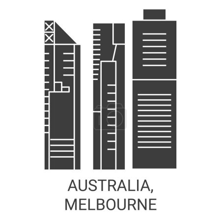 Illustration for Australia, Melbourne travel landmark line vector illustration - Royalty Free Image